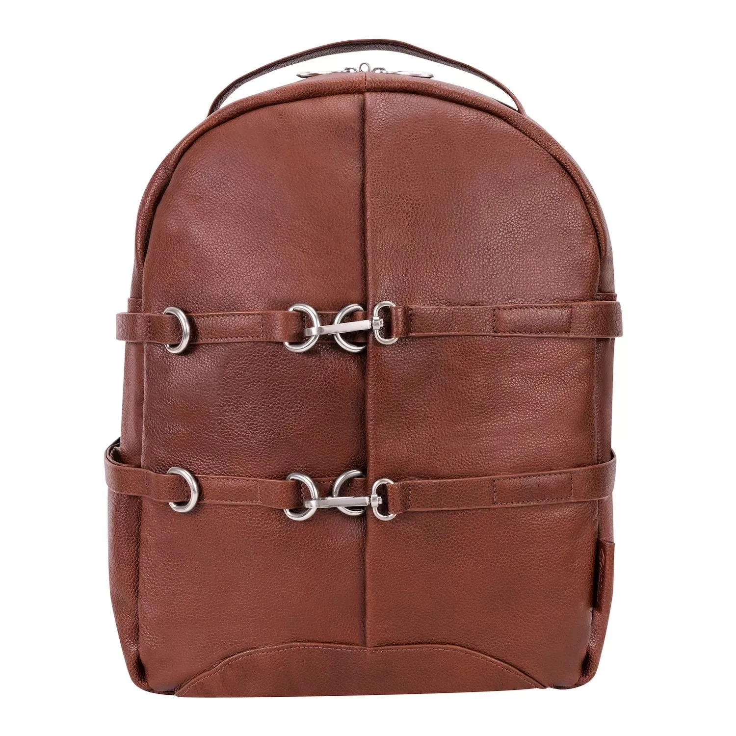 Leather Mc  Klein Oakland backpack for laptop and tablet with a diagonal of 15 inches brown