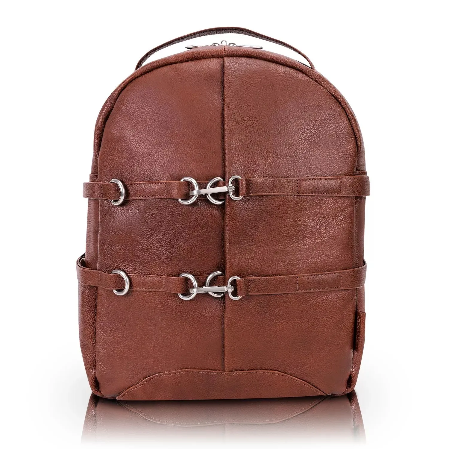 Leather Mc  Klein Oakland backpack for laptop and tablet with a diagonal of 15 inches brown
