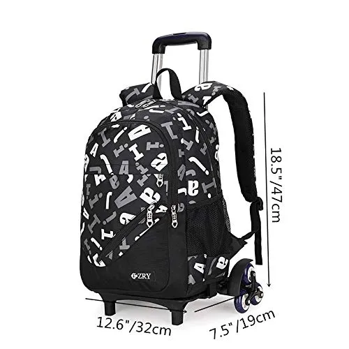 Meetbelify 3pcs Kids Rolling Backpacks Luggage Six Wheels Trolley School Bags ... (Green)