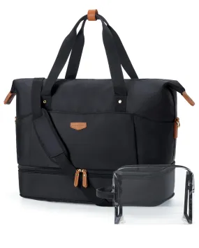 Missnine Expandable Travel Duffel Bag with Shoes Compartment