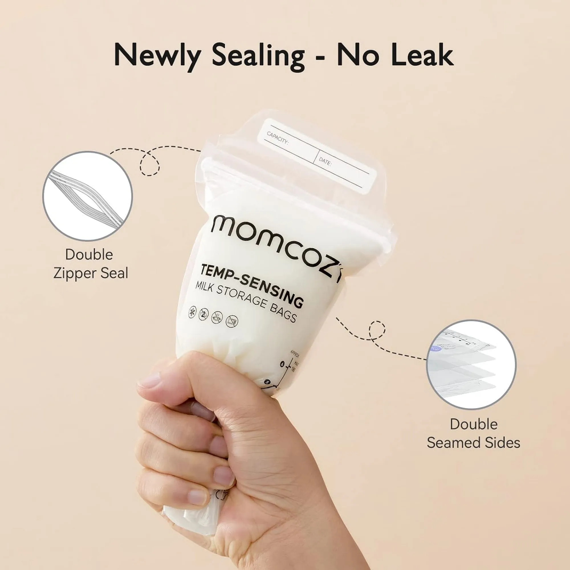 Momcozy Breastmilk Bag 50 pcs Maternity Accessory Transparent