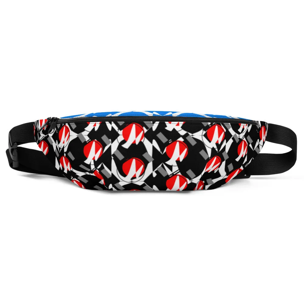 Origen Destination |On-Arrival Point of Origen Symbol-inspired Black/Turquoise shoulder/waist bag