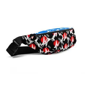 Origen Destination |On-Arrival Point of Origen Symbol-inspired Black/Turquoise shoulder/waist bag