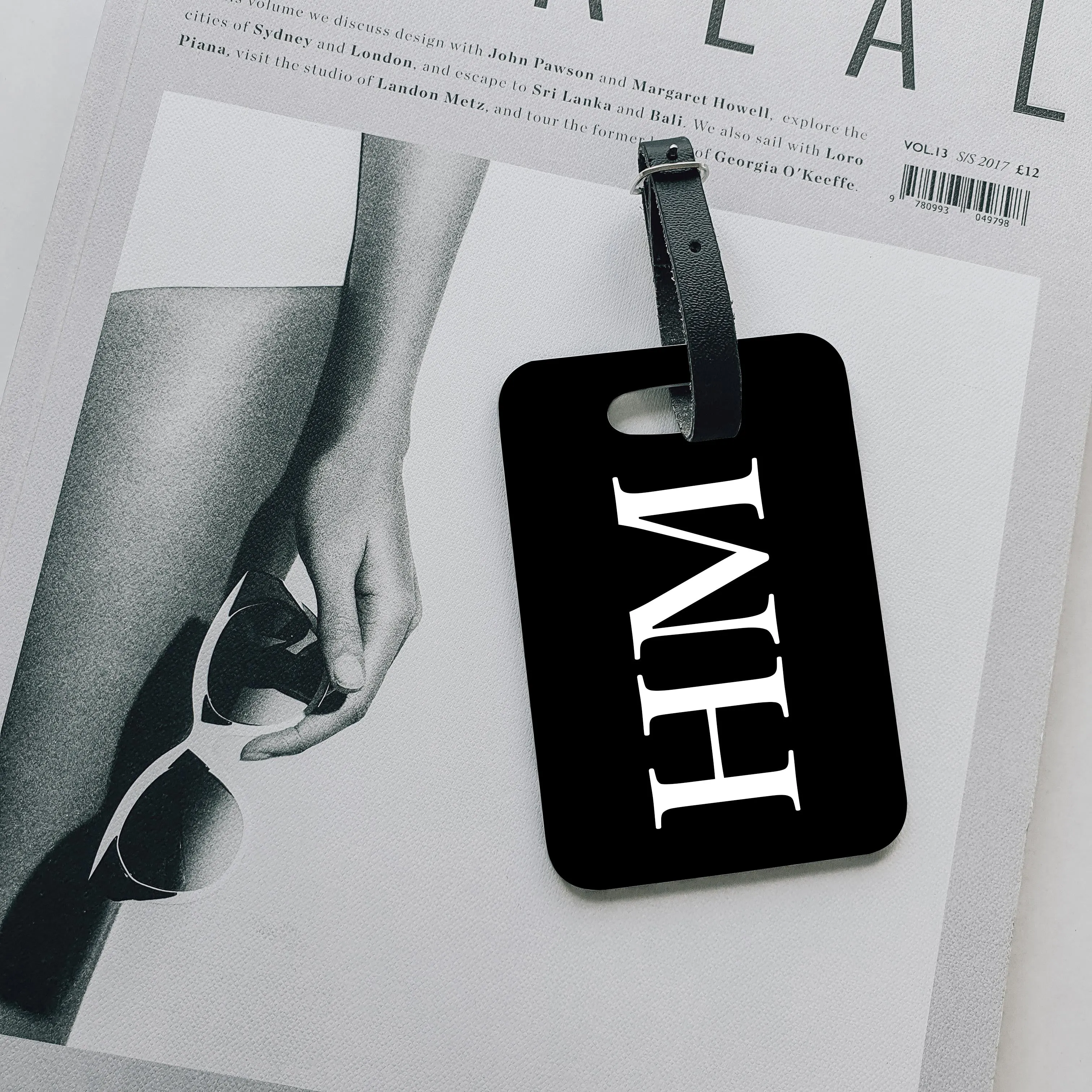 Personalised Luggage Tag | Monogram in Black
