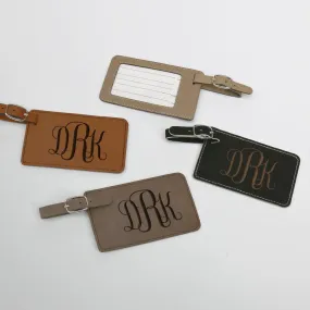 Personalized Monogram Leatherette Luggage Tag