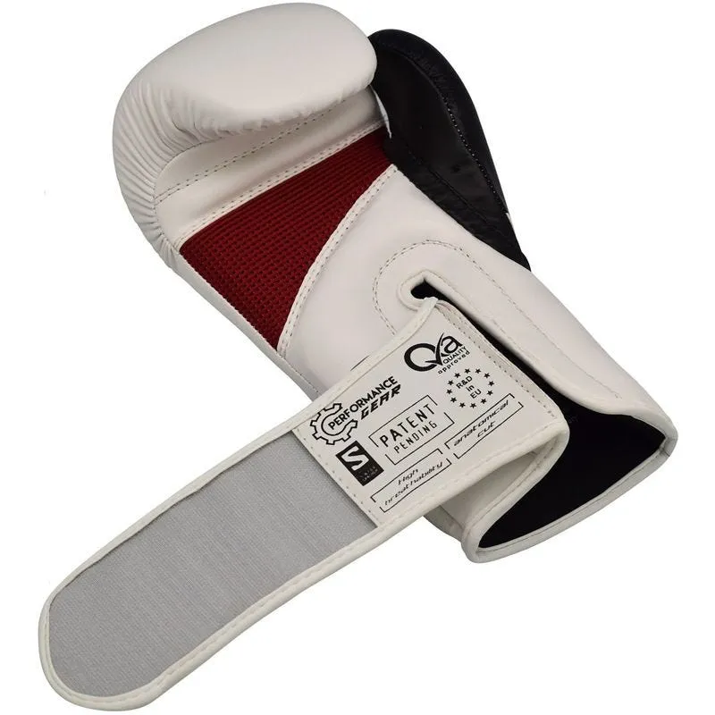RDX F7 4ft / 5ft 3-in-1 Ego Punch Bag with Gloves White / Red Set