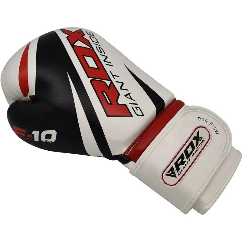 RDX F7 4ft / 5ft 3-in-1 Ego Punch Bag with Gloves White / Red Set