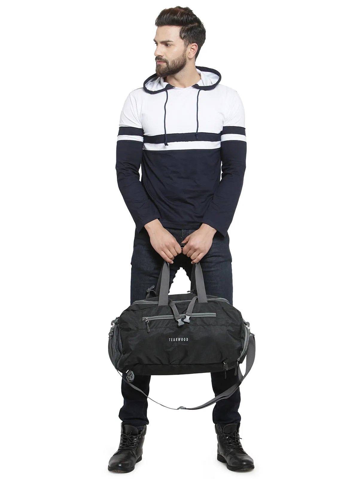 Teakwood Polyester Duffel Bag - Black
