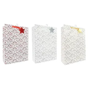 White Kraft Giftbag Embossed Merrychristmas Foil | XL Assorted Models
